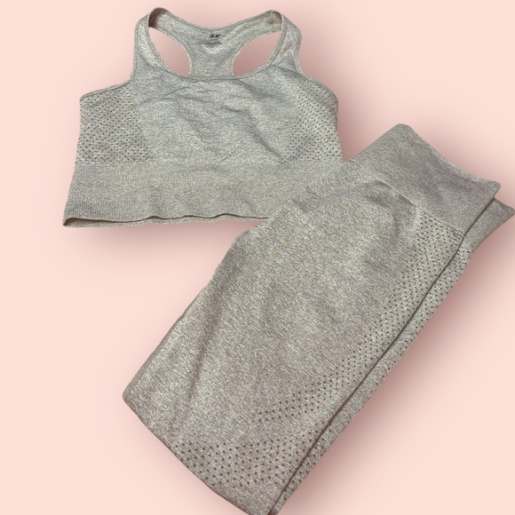 Set H&M Tan Leggings High-Waisted Seamless Design - Picture 3 of 5